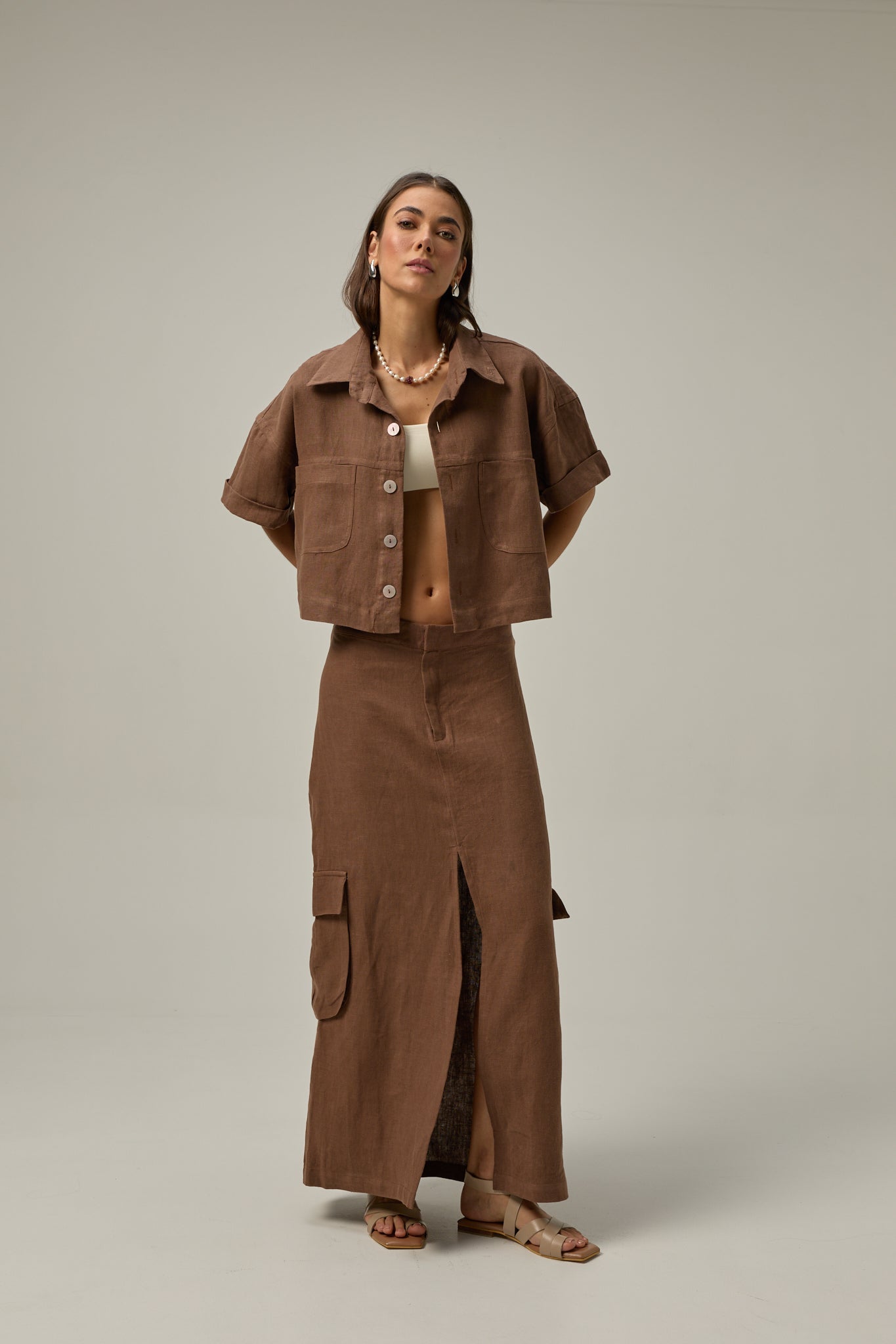 Rise Linen Shirt | Affogato Brown