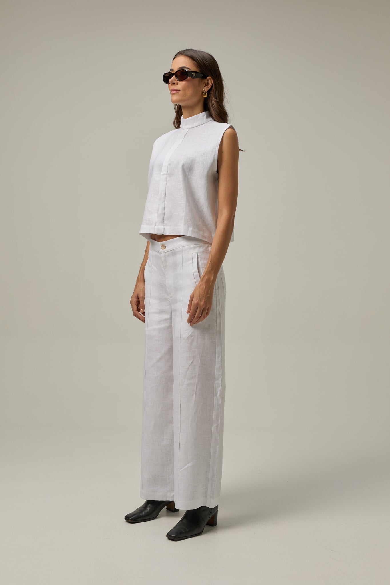 Muse Linen Vest | White