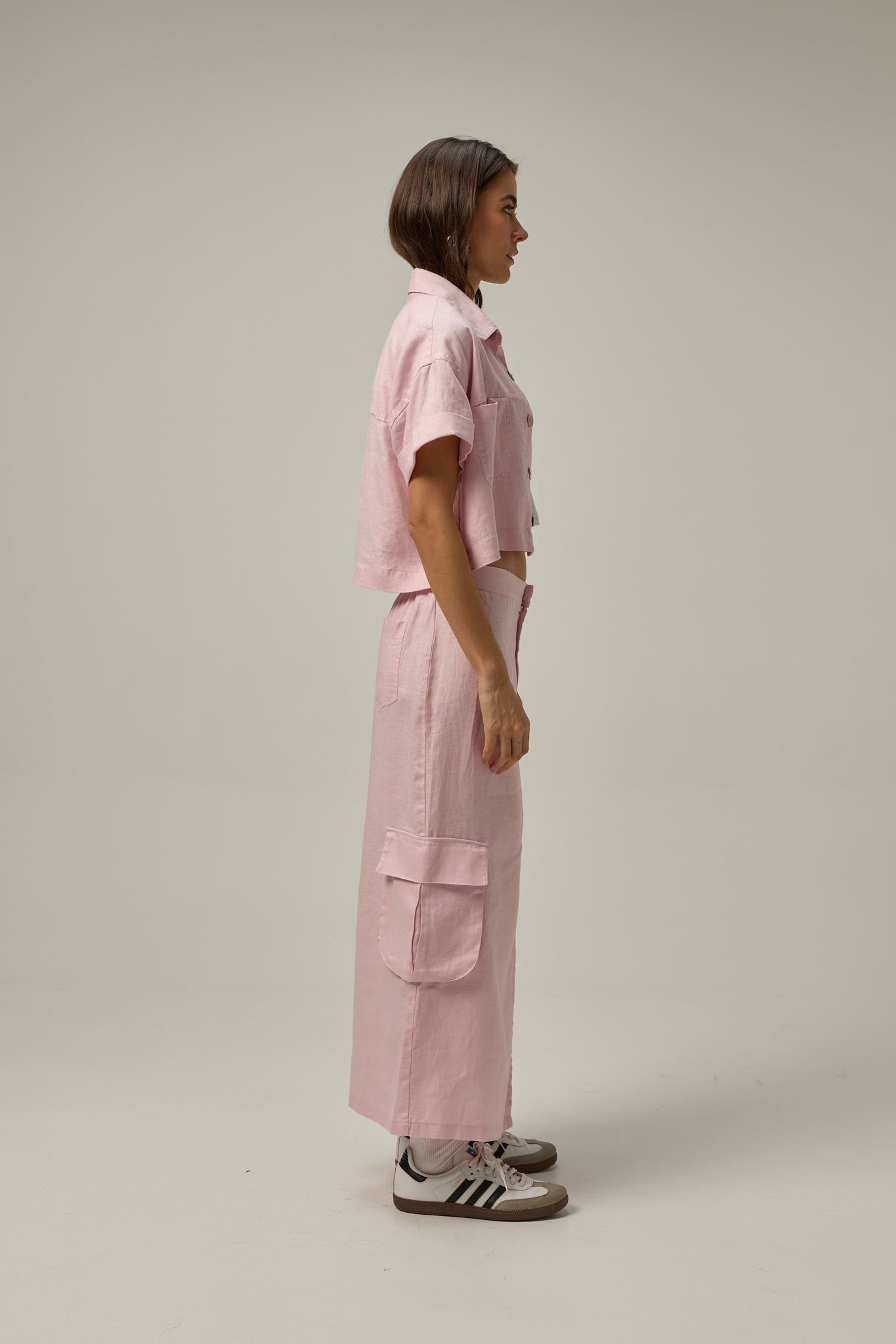 Canvas Linen Skirt | Millennial Pink