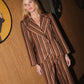 Brown Striped Velvet Jacket