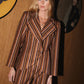 Brown Striped Velvet Jacket