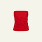 Asymmetrical draped strapless top (Limited Edition) Red - Rocío