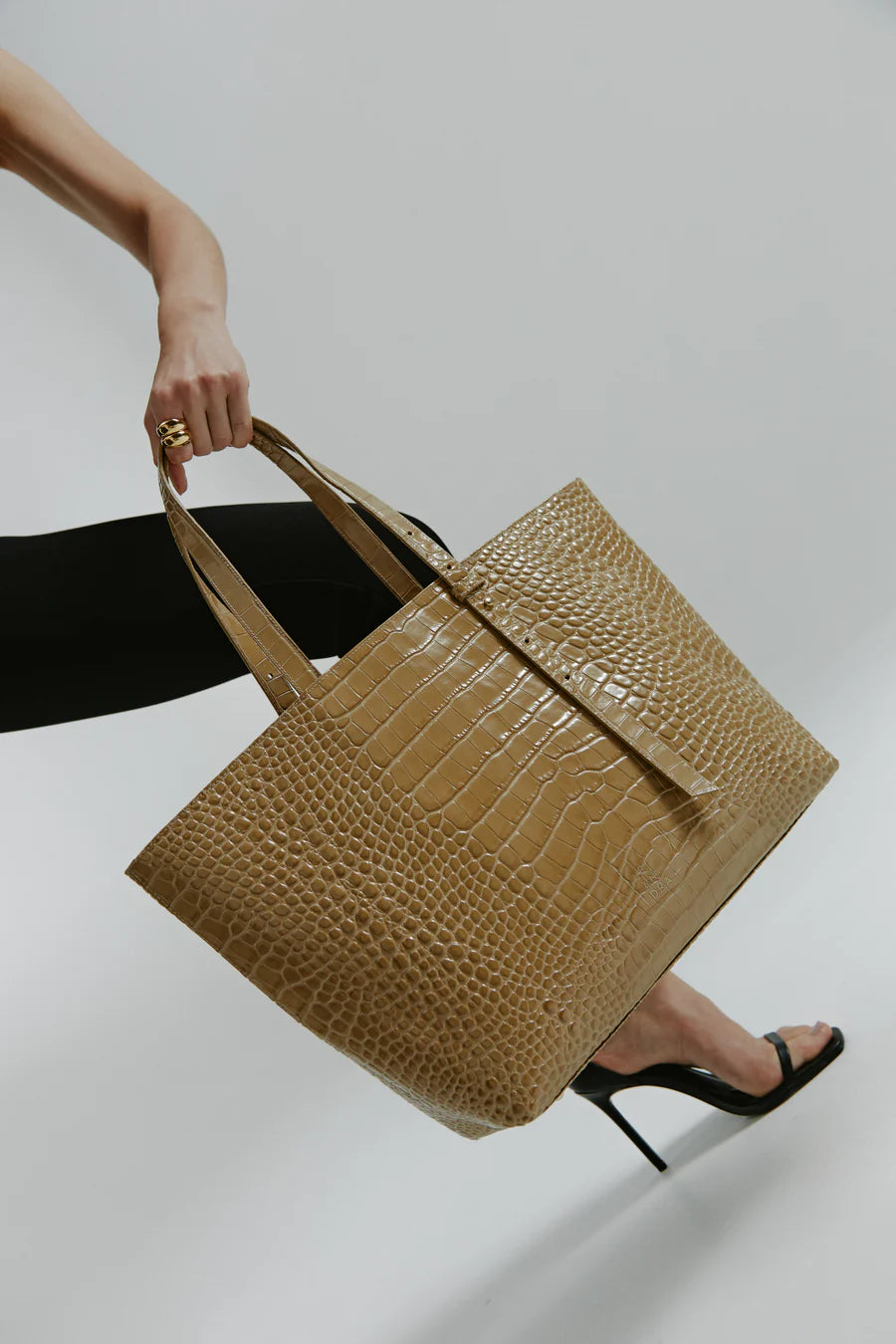 Leather Tote Beige bag