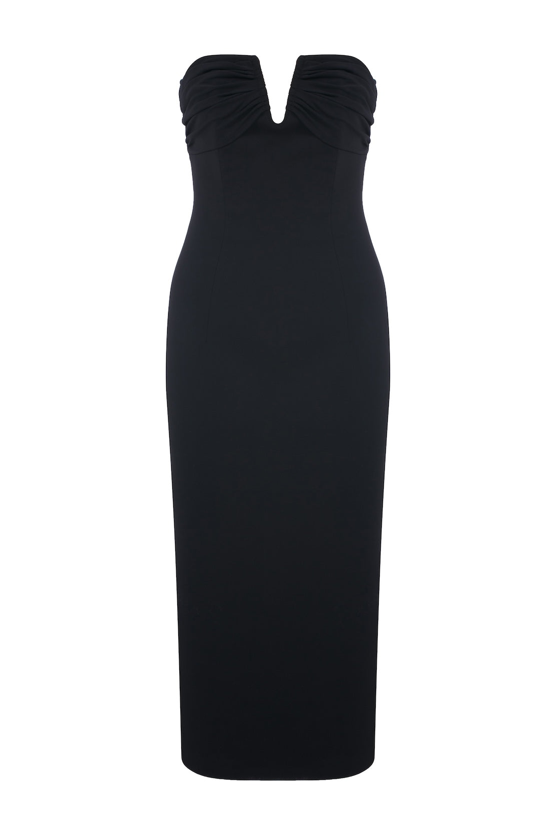 Miora Crepe Midi Dress in Black