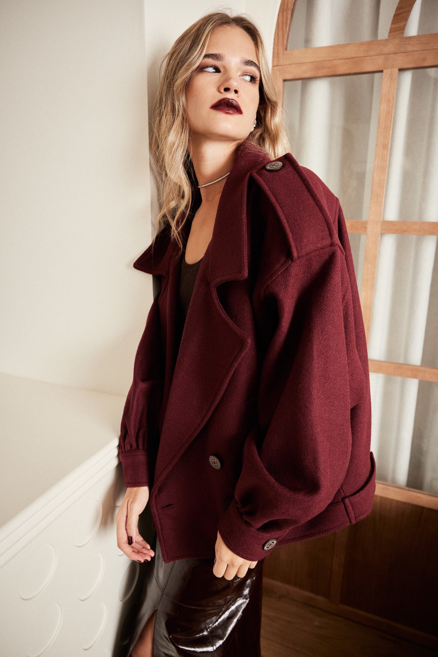 Red Wine Wool Coat