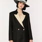 Ixonio Iconic Black Canotier Straw Pearl Hat