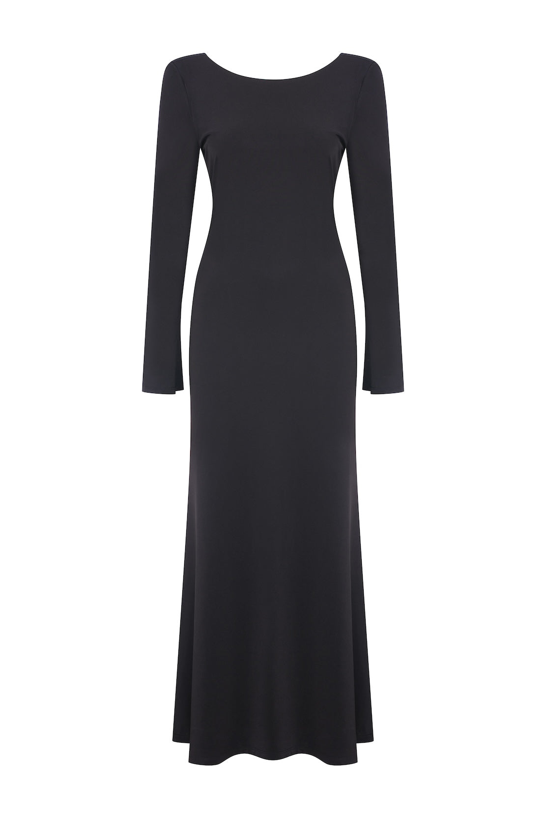 IRIS JERSEY LONG DRESS WITH OPEN BLACK