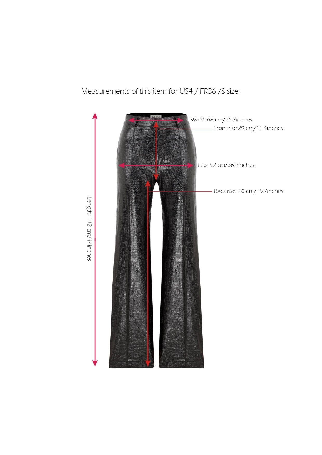 Abby Straight Cut Croc-Effect Trousers Pants Nazli Ceren 