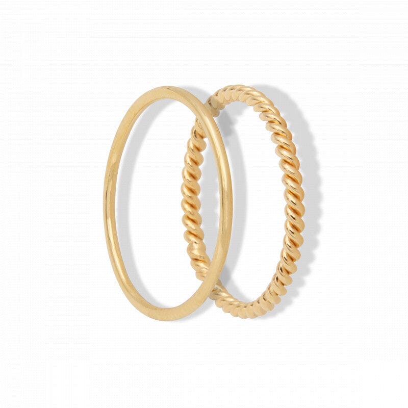 Ami & Emi Ring Set Gold Plated Rings Majime 