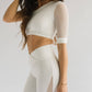 Asymmetric White Tulle Top Crop Tops Bradhy 