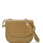 Beige Coconut Embossed Leather Flap Crossbody Bag Handbags Leandra 