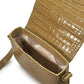 Beige Coconut Embossed Leather Flap Crossbody Bag Handbags Leandra 