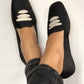 Black Casablanca Raffia Moccasin Sandals Momoc Shoes 