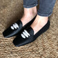 Black Casablanca Raffia Moccasin Sandals Momoc Shoes 