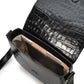 Black Coconut Embossed Leather Flap Crossbody Bag Handbags Leandra 