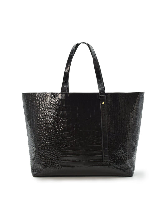 Black Crocodile print Tote Bag Tote Bag Leandra 