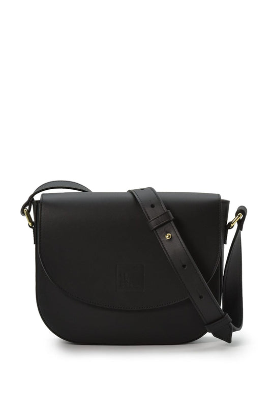 Black leather flap shoulder bag Handbags Leandra 