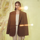 Boxy Blazer in Burnt Green Coats & Jackets Nazli Ceren 