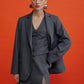 Boxy Blazer in Grey Coats & Jackets Nazli Ceren 