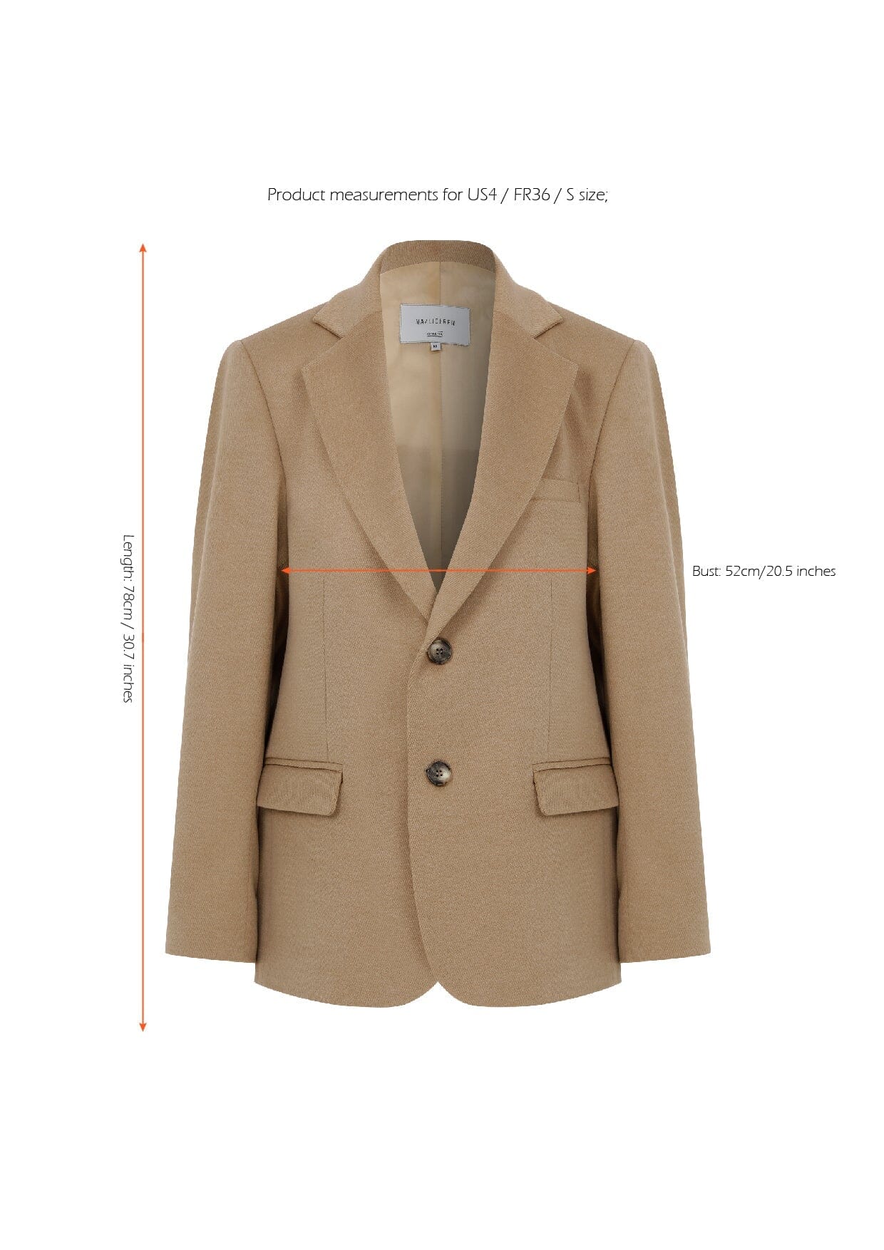 Boxy Wool Blazer in Camel Nazli Ceren 