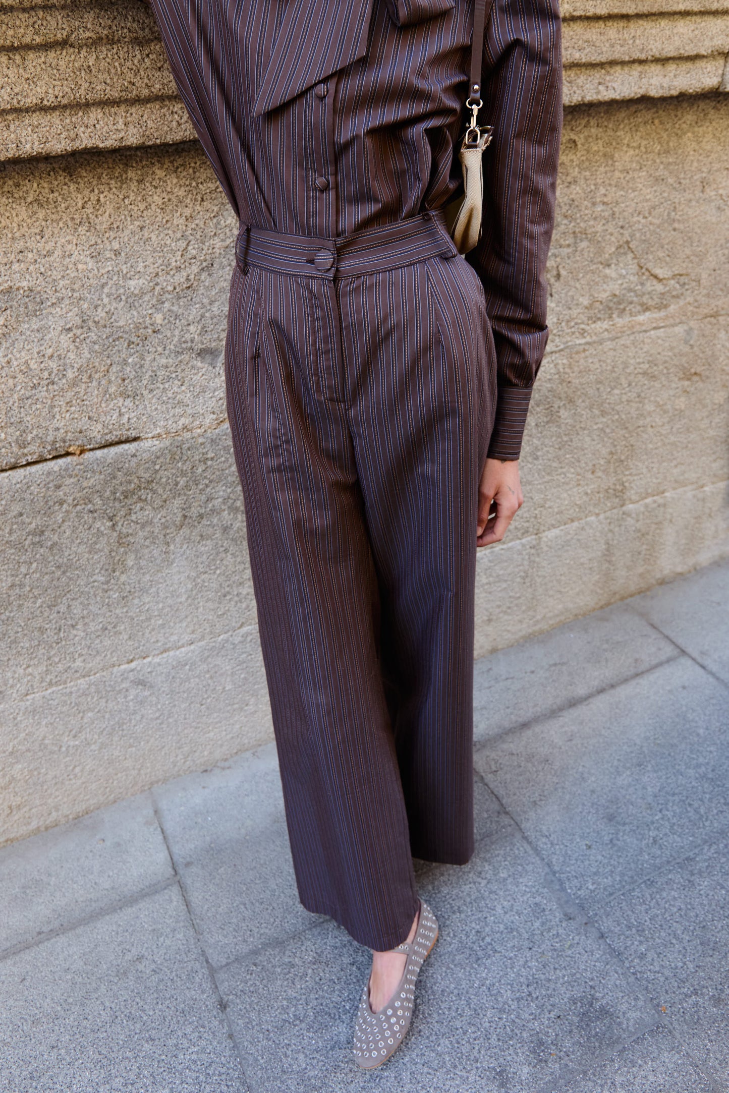 Brown Striped Pants