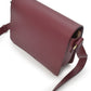 Burgundy leather square crossbody bag with flap Handbags Leandra 