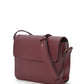 Burgundy leather square crossbody bag with flap Handbags Leandra 