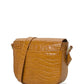 Camel coconut engraved leather flap crossbody bag Crossbody Bags Leandra 