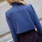 Blue Checkered Ruffle Shirt