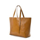 Caramel Engraved Leather Shopper Tote Bag Leandra 