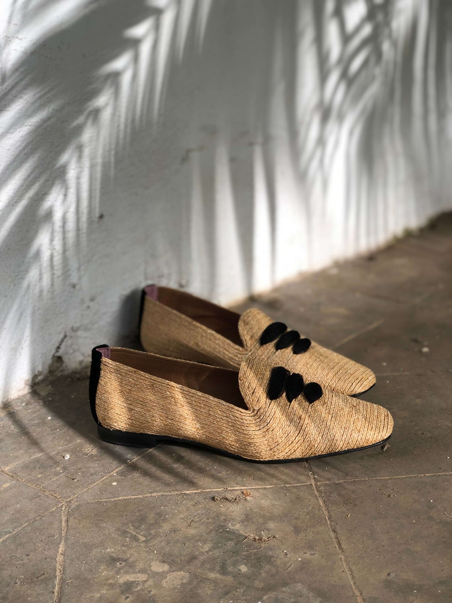 Casablanca Raffia Moccasin Sandals Momoc Shoes 