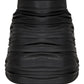 Chels Ruched Vegan Leather Mini Skirt in Black Nazli Ceren 