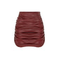 Chels Vegan Leather Mini Skirt In Burgundy Nazli Ceren 