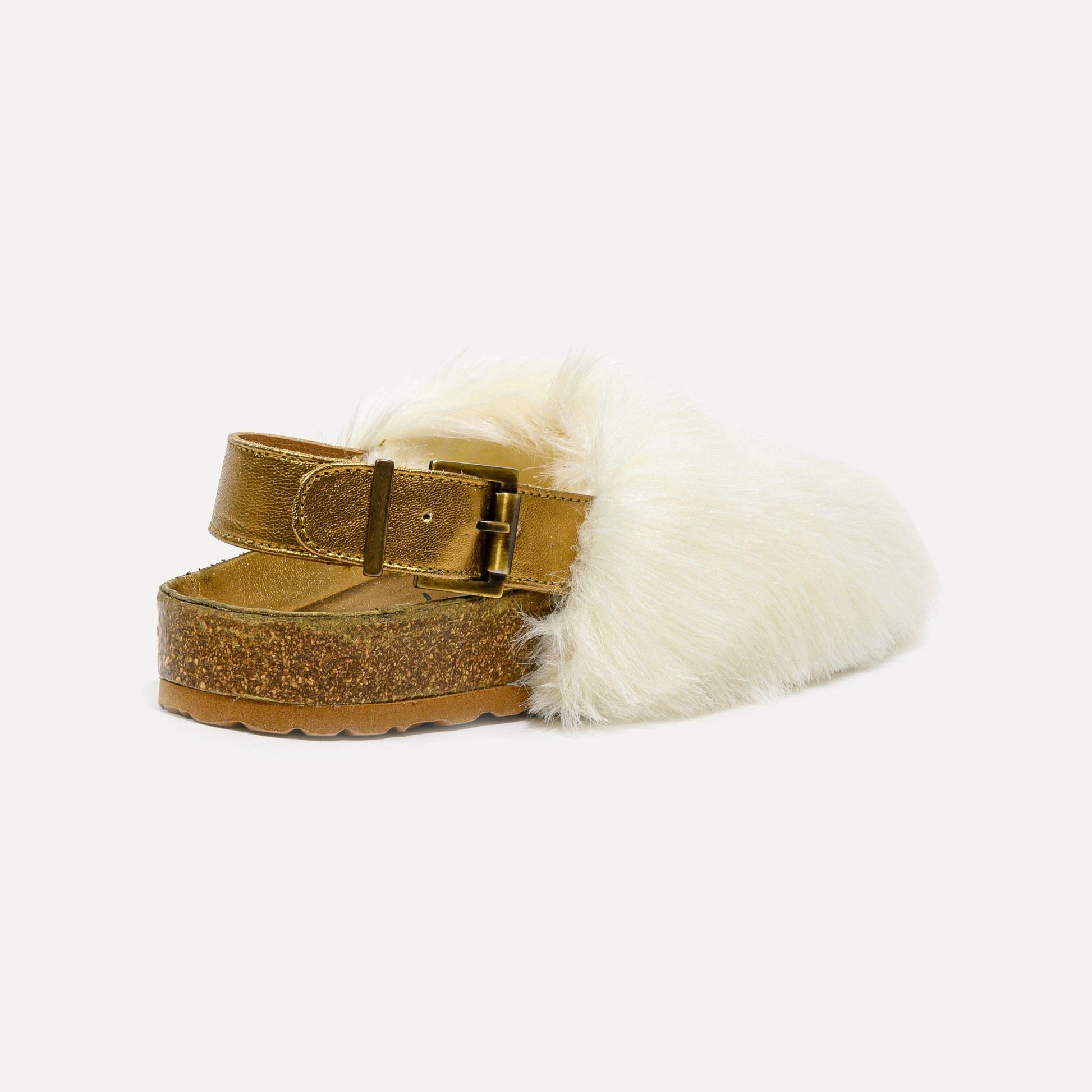 Covelinhas Mules with faux fur in white Flats Entrudo 