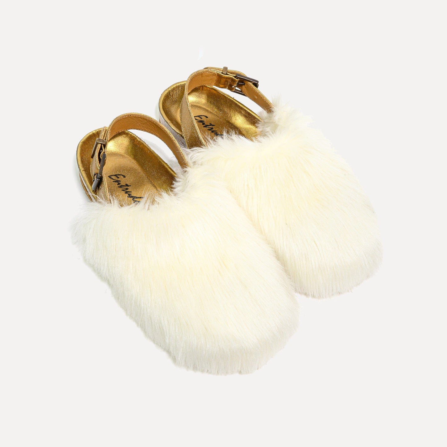 Covelinhas Mules with faux fur in white Flats Entrudo 