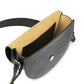 Crocodile print Leather saddle bag - Black Handbags Leandra 