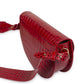 Crocodile print Leather saddle bag - Red Leather Leandra 