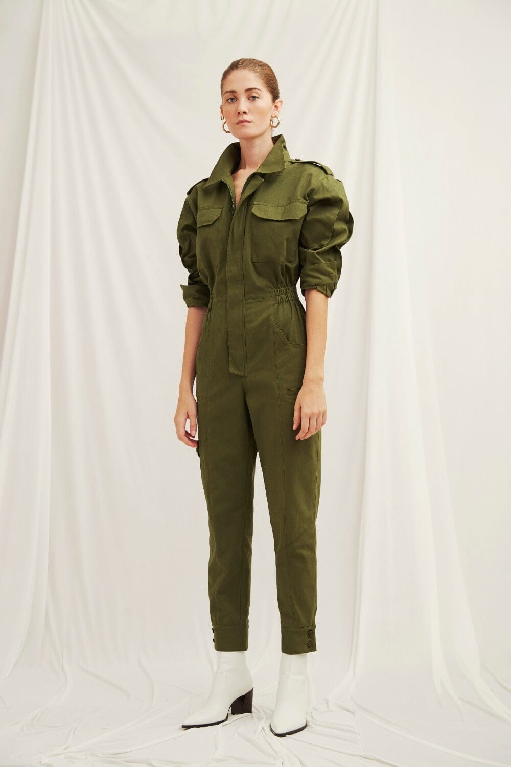 Dorothy Cotton Jumpsuit in Green Nazli Ceren 