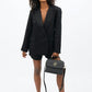 Havana Oversized Blazer Black Blazer 1 People 