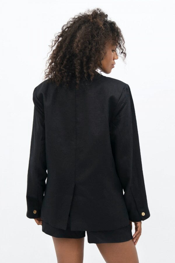 Havana Oversized Blazer Black Blazer 1 People 