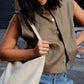 Muse Linen Vest | Olive Green