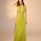 Ines Jersey Long Dress in Green Glow Dresses Nazli Ceren 