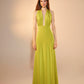 Ines Jersey Long Dress in Green Glow Dresses Nazli Ceren 