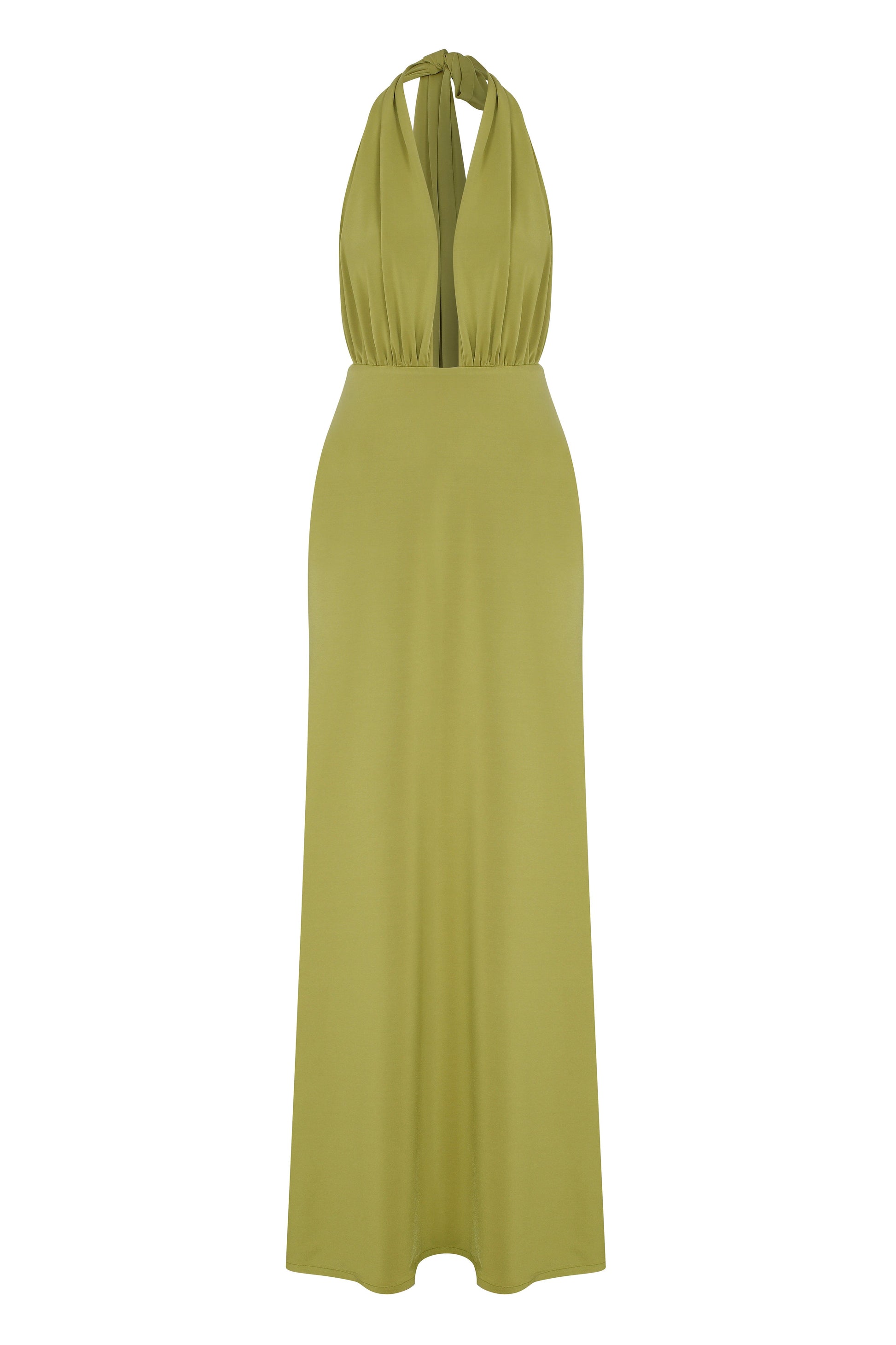 Ines Jersey Long Dress in Green Glow Dresses Nazli Ceren 