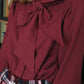 Burgundy Bow Blouse