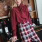 Burgundy Bow Blouse