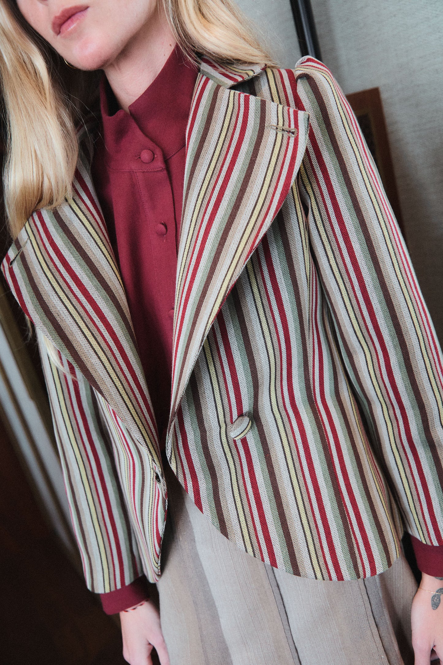 Burgundy Bow Blouse