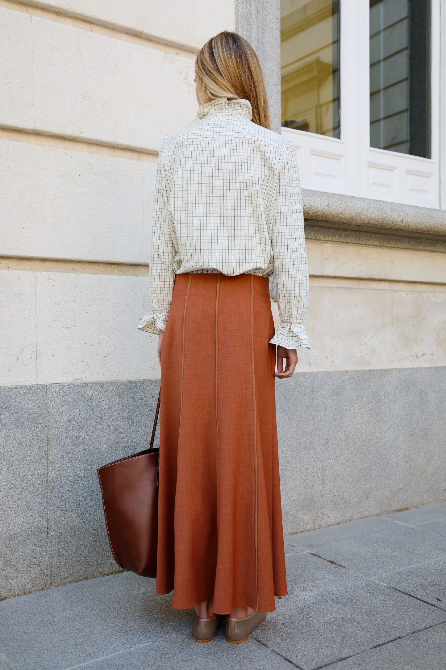 Orange Wool Skirt