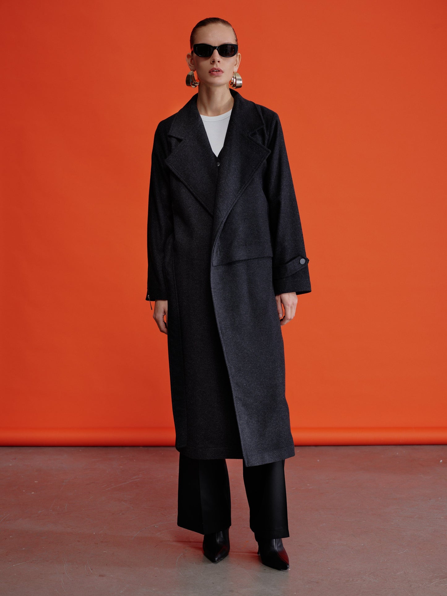 Isha Wool Coat In Dark Grey Coats & Jackets Nazli Ceren 