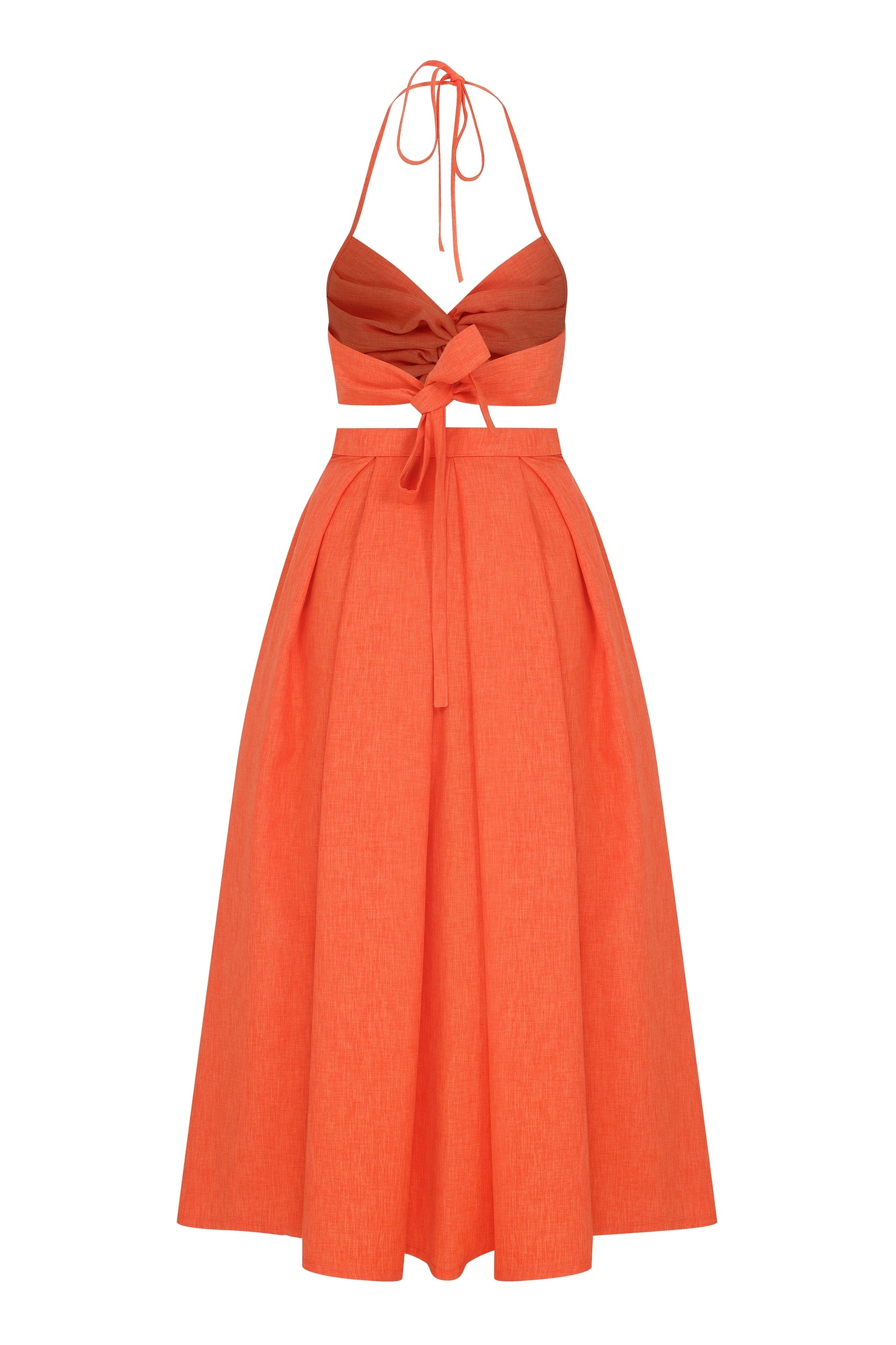 June Midi Skirt in Spicy Orange Skirts Nazli Ceren 